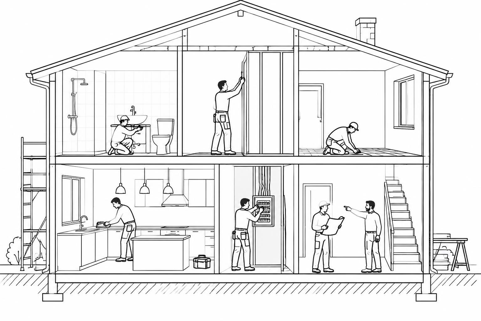 confiez la rénovation de votre maison à une entreprise tous corps d’état : des experts vous accompagnent pour transformer vos espaces, du projet aux finitions.